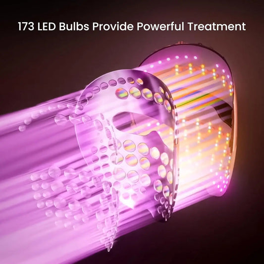 5-In-1 LED Face Mask for Skin Care | Light Therapy Mask with Adjustable Blue, Red, Green, and Yellow Light Settings for Radiant Skin