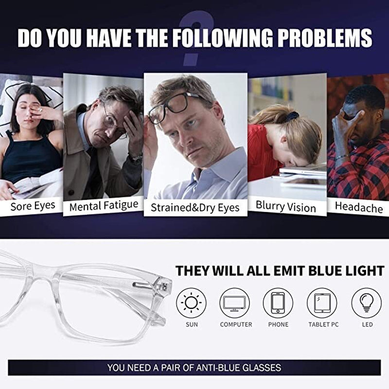 Storycoast 2 Pack Blue Light Blocking Glasses Eyeglasses Computer Gaming Glasses
