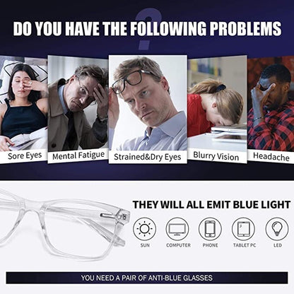 Storycoast 2 Pack Blue Light Blocking Glasses Eyeglasses Computer Gaming Glasses